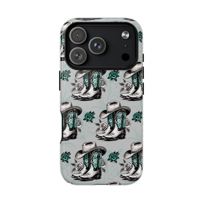 Teal Floral Boots Magnetic Case