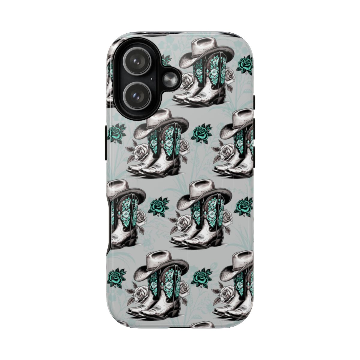 Teal Floral Boots Magnetic Case