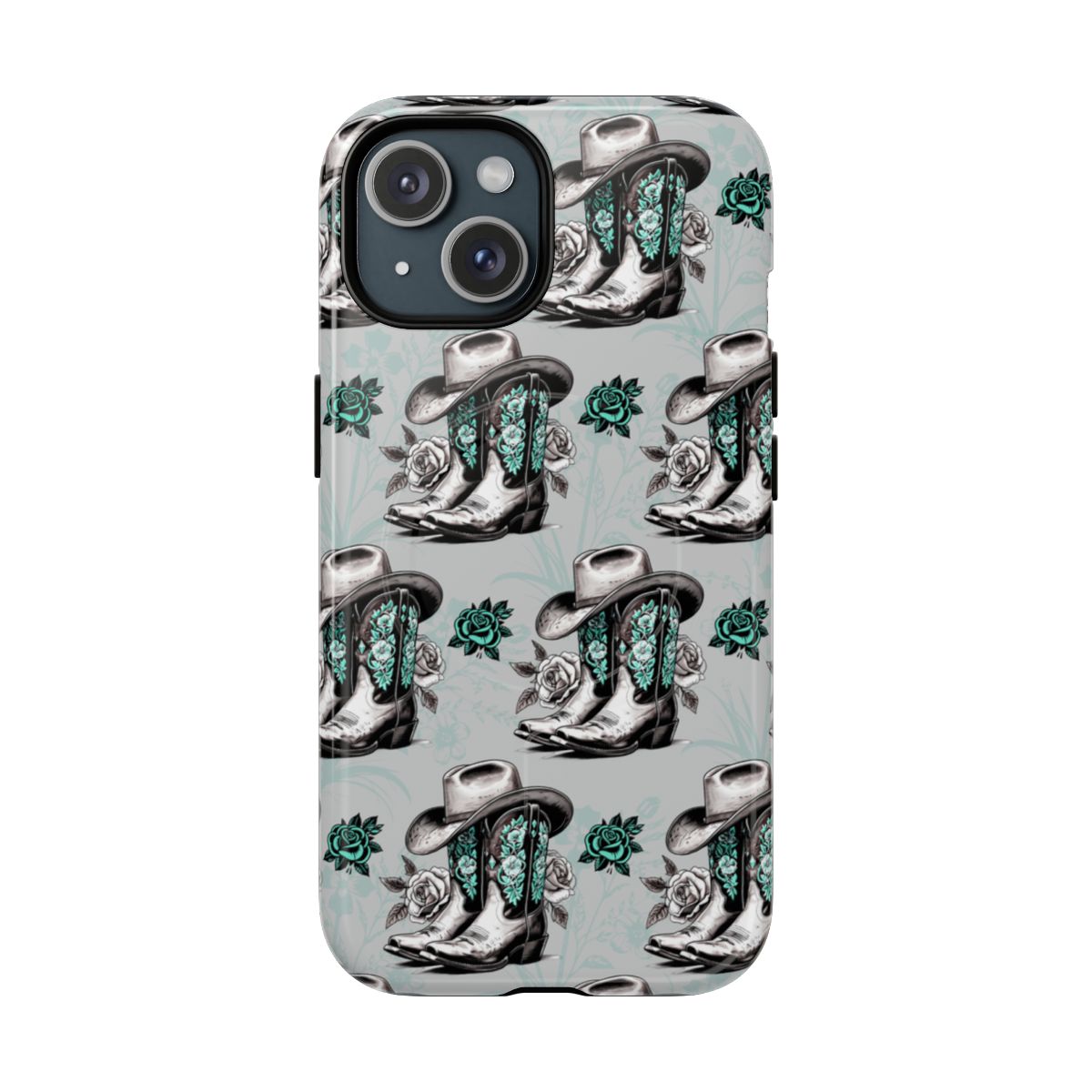 Teal Floral Boots Magnetic Case