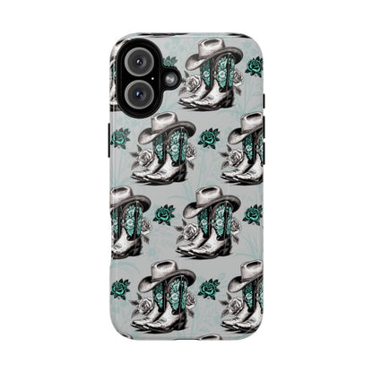 Teal Floral Boots Magnetic Case