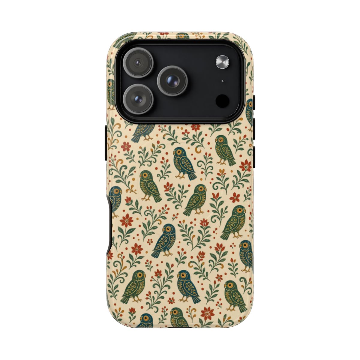 Teal Folk Birds Magnetic Case - iPhone 18 Pro
