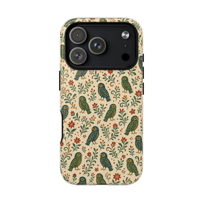 Teal Folk Birds Magnetic Case - iPhone 18 Pro