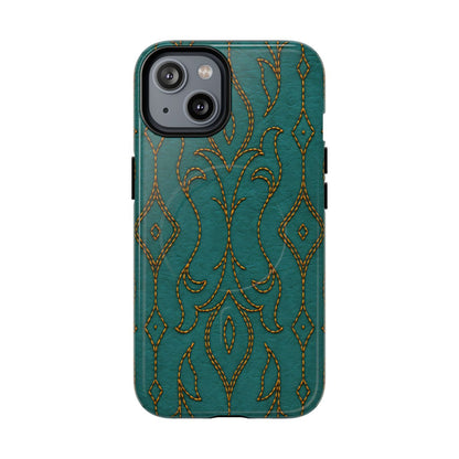 Teal Vine Stitch Magnetic Case