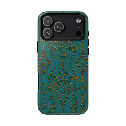 Teal Vine Stitch Magnetic Case