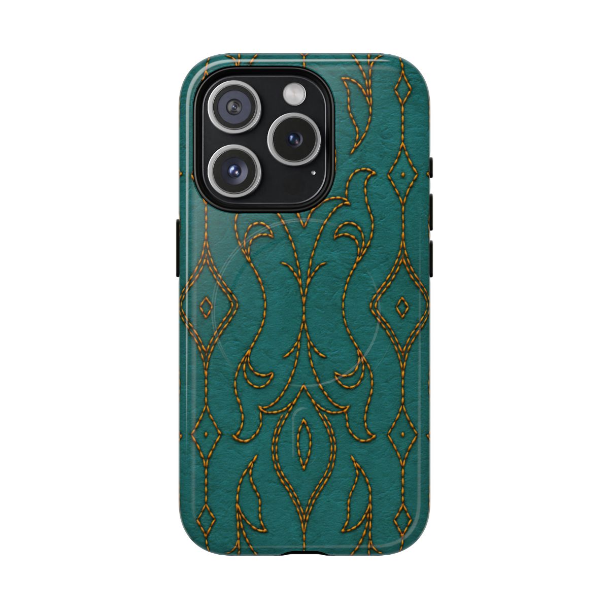 Teal Vine Stitch Magnetic Case