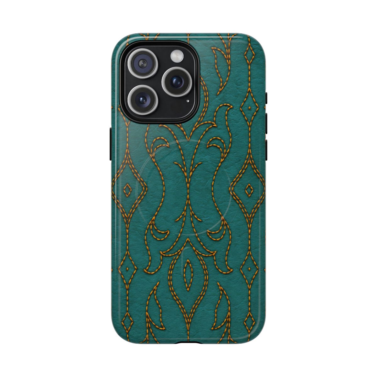 Teal Vine Stitch Magnetic Case