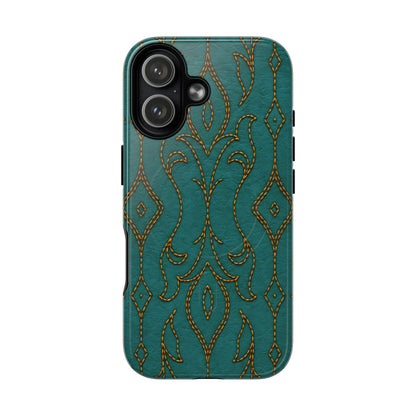 Teal Vine Stitch Magnetic Case