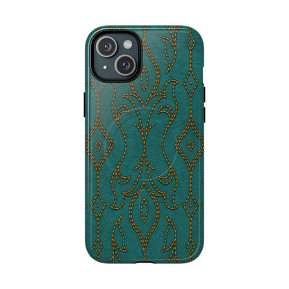 Teal Vine Stitch Magnetic Case