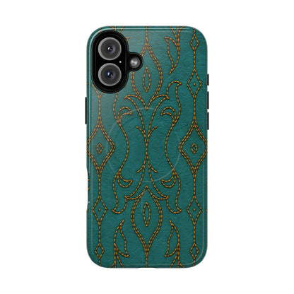 Teal Vine Stitch Magnetic Case