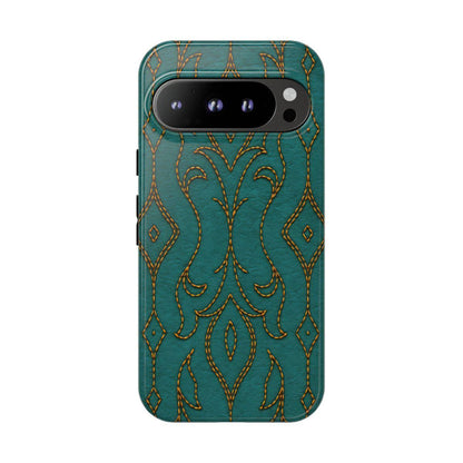 Teal Vine Stitch Tough Case