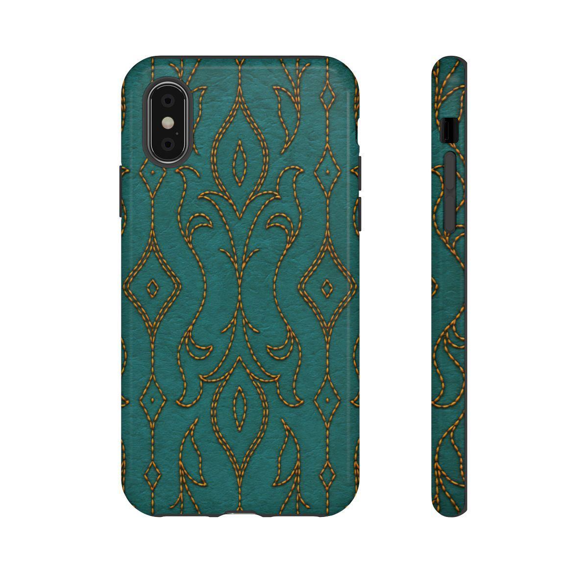 Teal Vine Stitch Tough Case