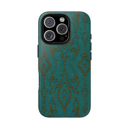 Teal Vine Stitch Tough Case
