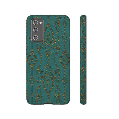 Teal Vine Stitch Tough Case