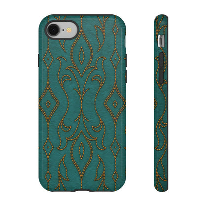 Teal Vine Stitch Tough Case