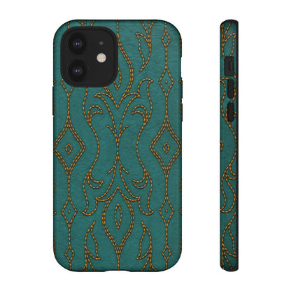 Teal Vine Stitch Tough Case