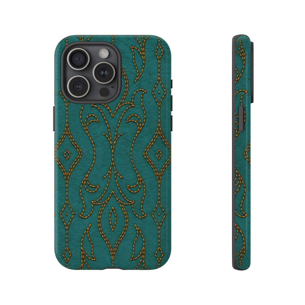 Teal Vine Stitch Tough Case