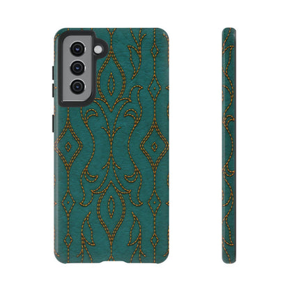 Teal Vine Stitch Tough Case