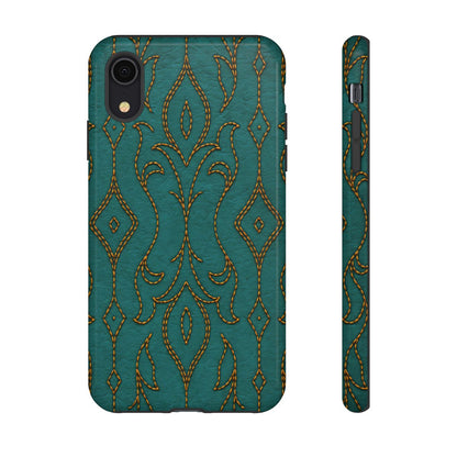 Teal Vine Stitch Tough Case