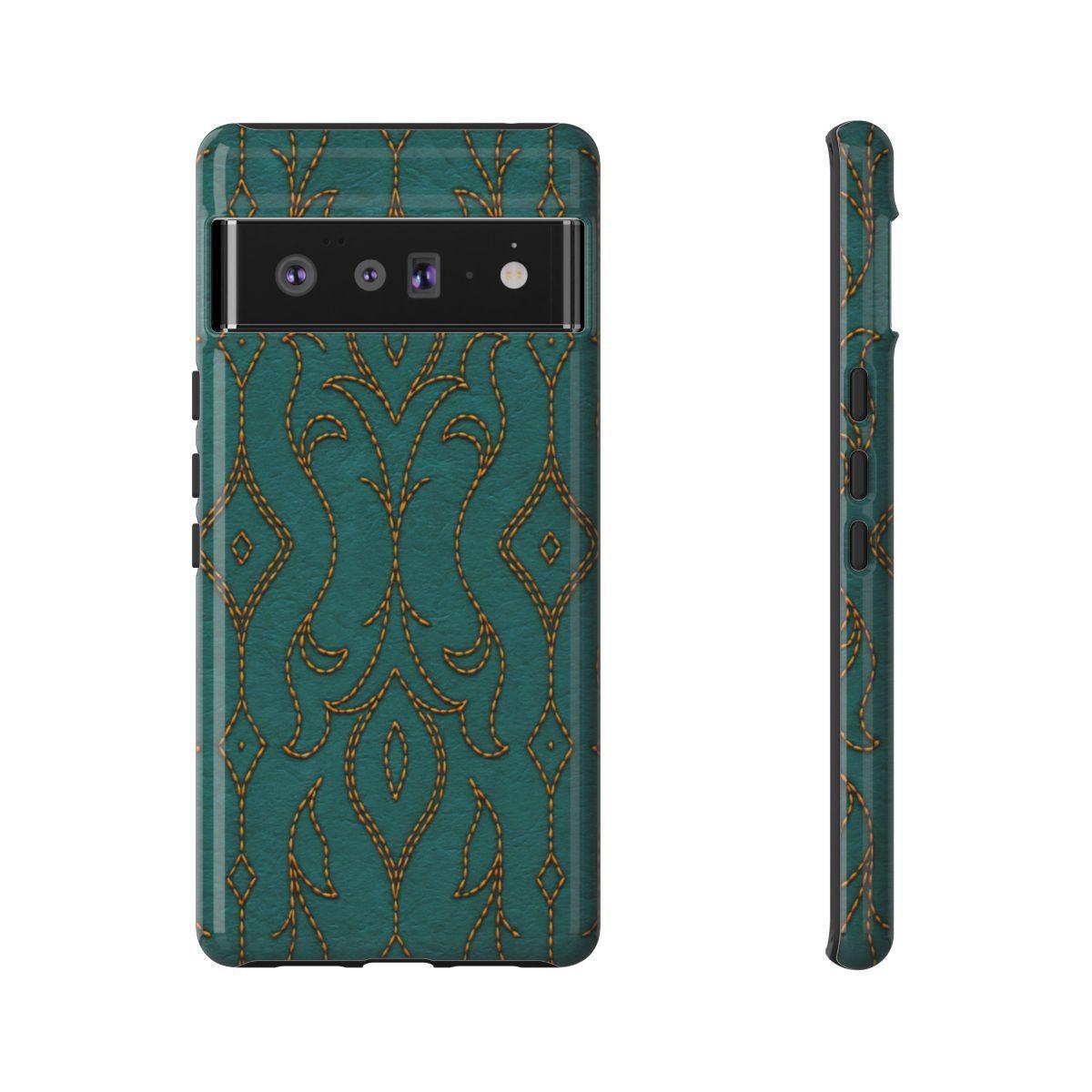 Teal Vine Stitch Tough Case