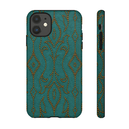 Teal Vine Stitch Tough Case