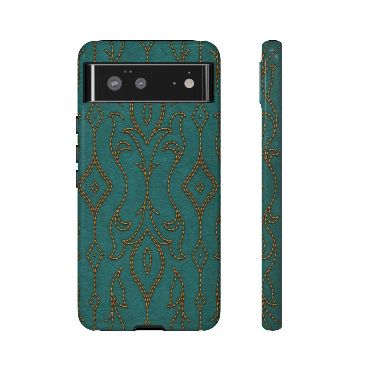 Teal Vine Stitch Tough Case