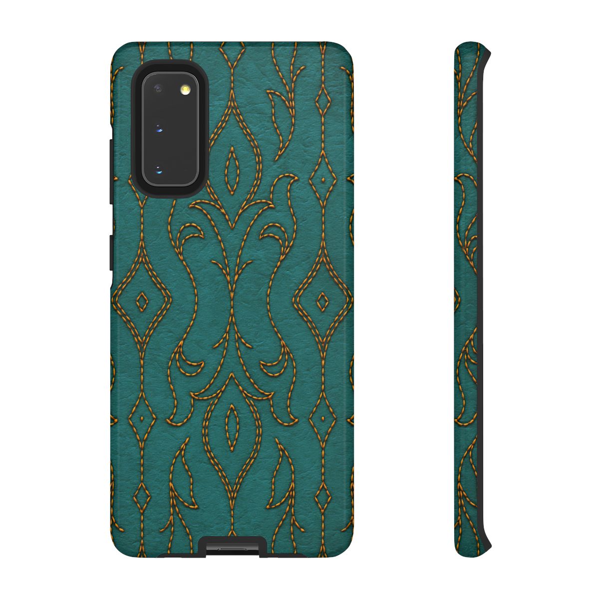 Teal Vine Stitch Tough Case
