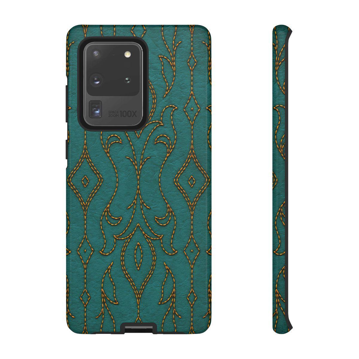 Teal Vine Stitch Tough Case