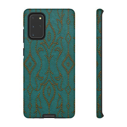 Teal Vine Stitch Tough Case