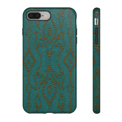 Teal Vine Stitch Tough Case