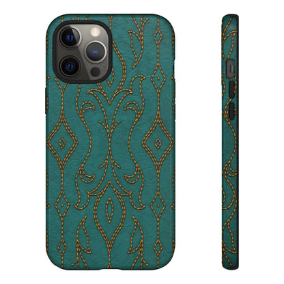 Teal Vine Stitch Tough Case