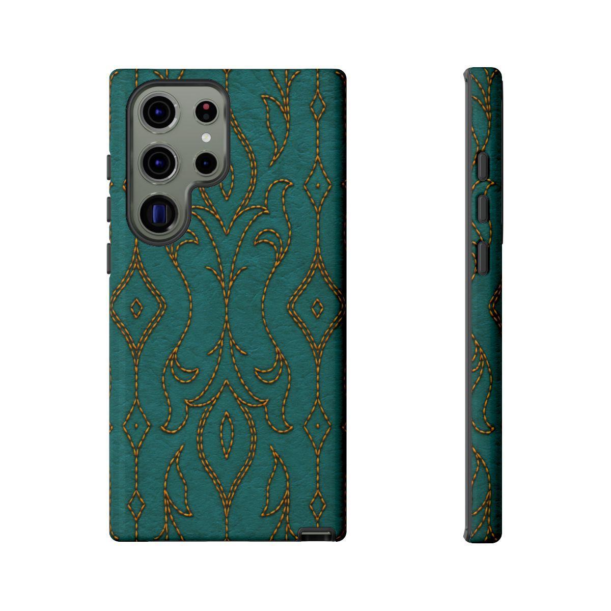 Teal Vine Stitch Tough Case