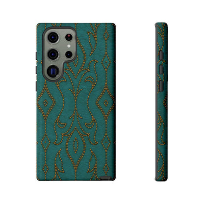 Teal Vine Stitch Tough Case