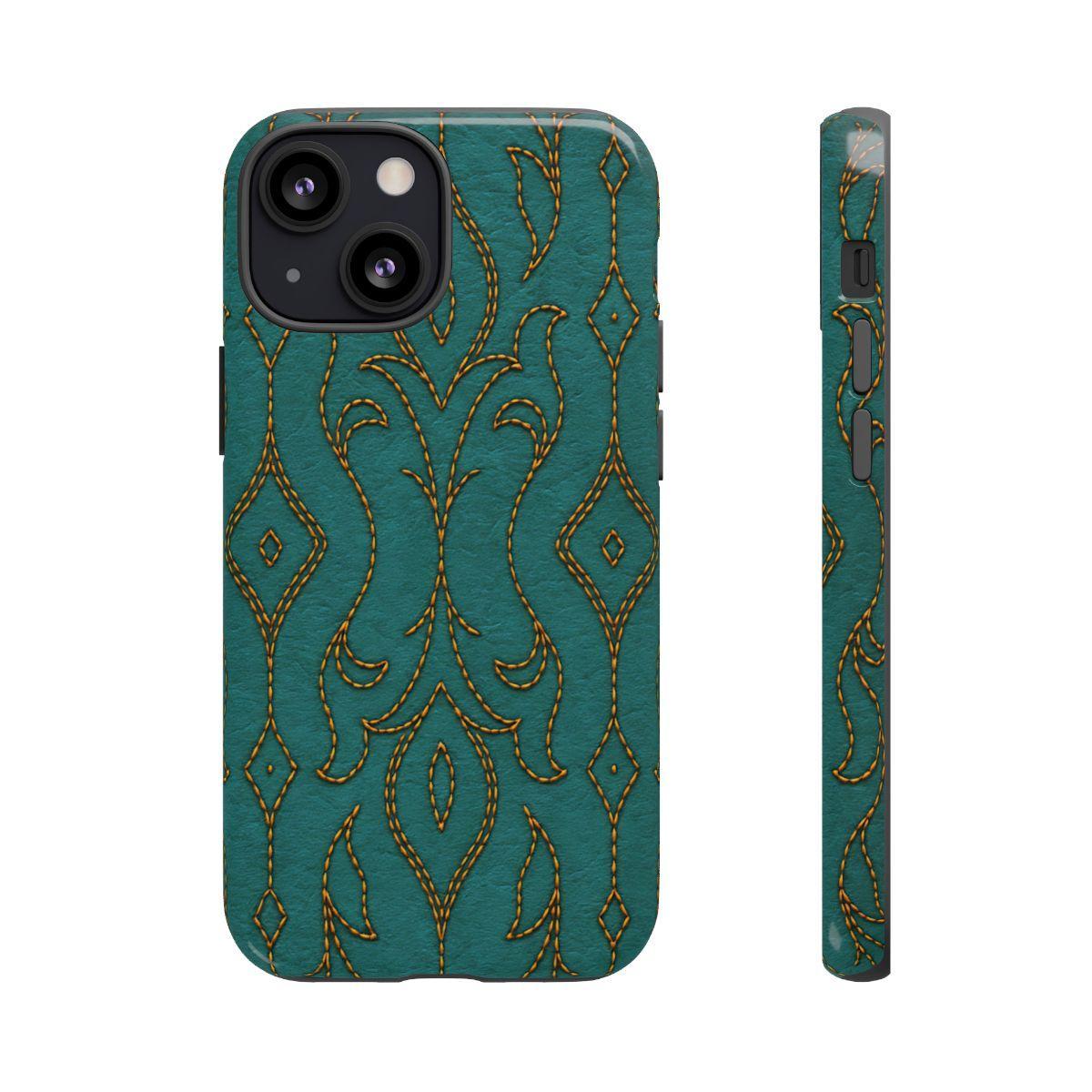 Teal Vine Stitch Tough Case