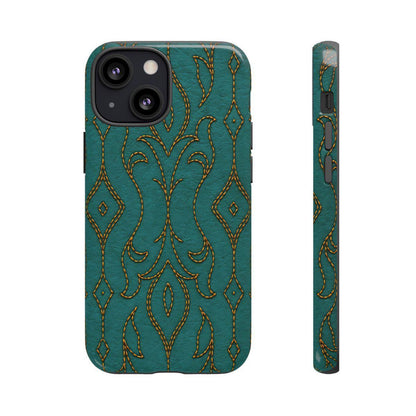 Teal Vine Stitch Tough Case