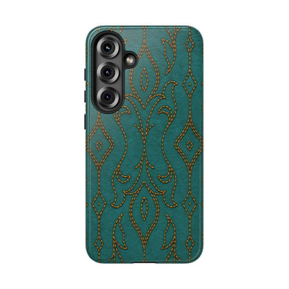 Teal Vine Stitch Tough Case