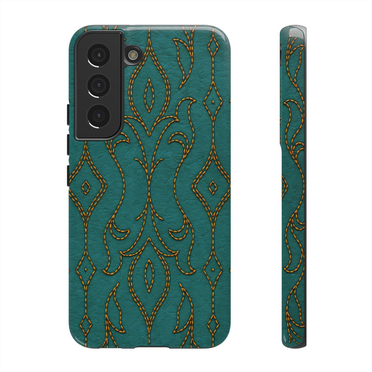 Teal Vine Stitch Tough Case