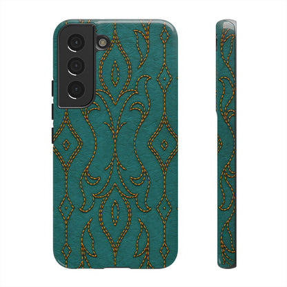 Teal Vine Stitch Tough Case