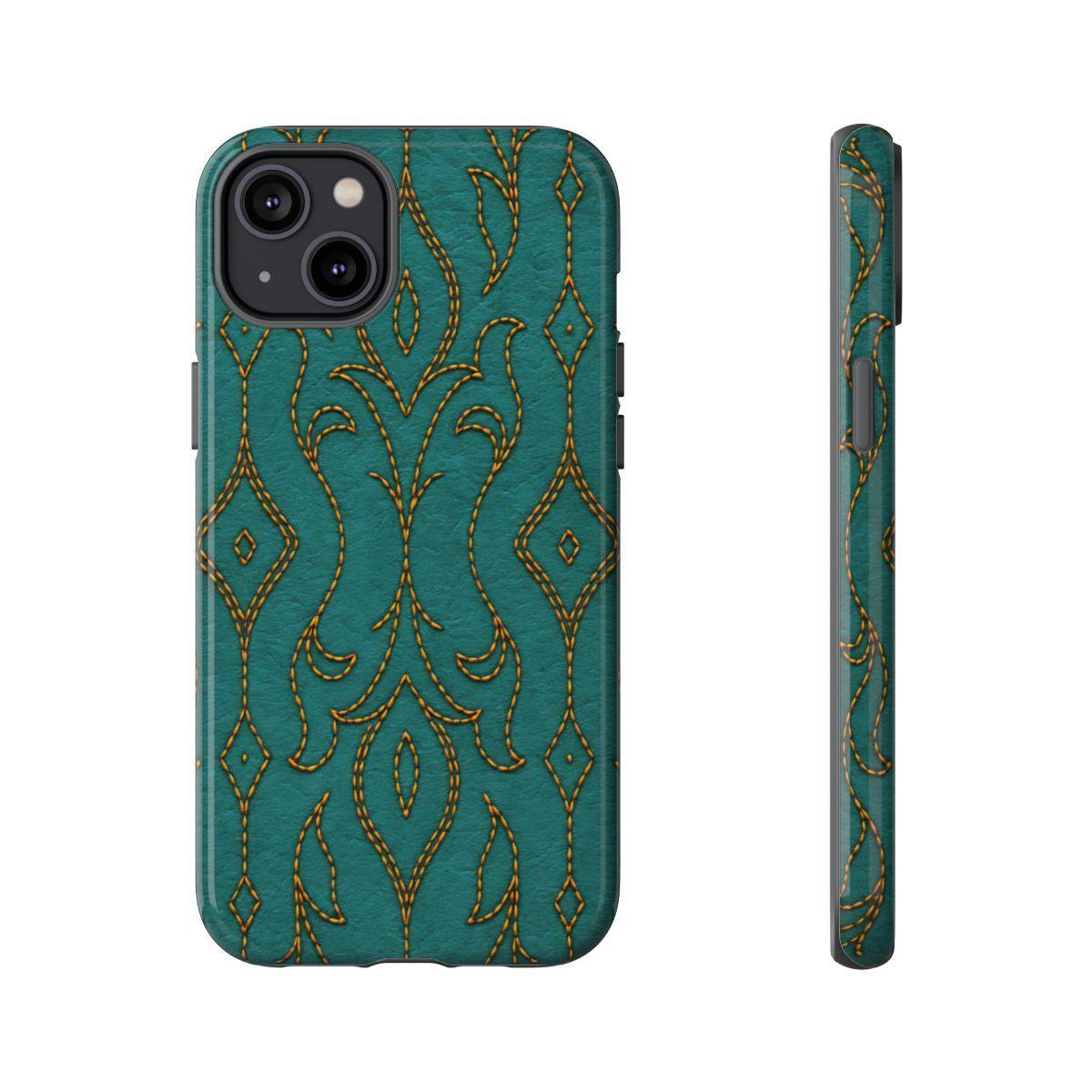 Teal Vine Stitch Tough Case