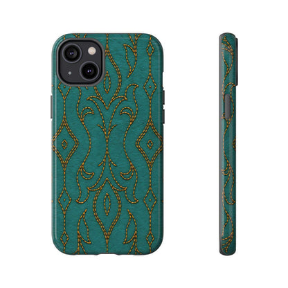 Teal Vine Stitch Tough Case