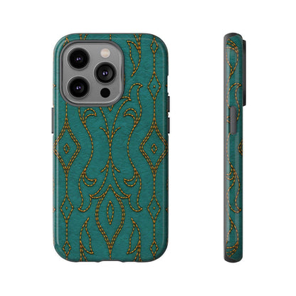 Teal Vine Stitch Tough Case