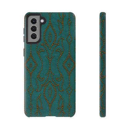 Teal Vine Stitch Tough Case