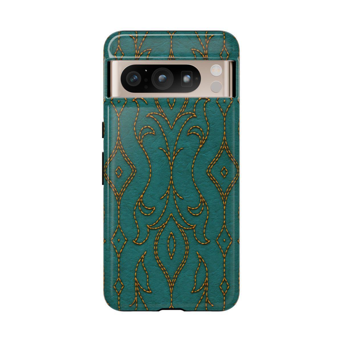 Teal Vine Stitch Tough Case