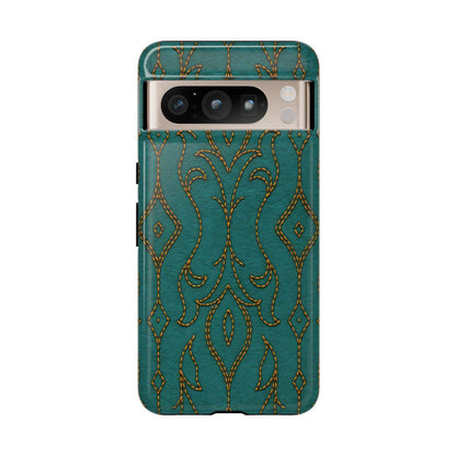 Teal Vine Stitch Tough Case