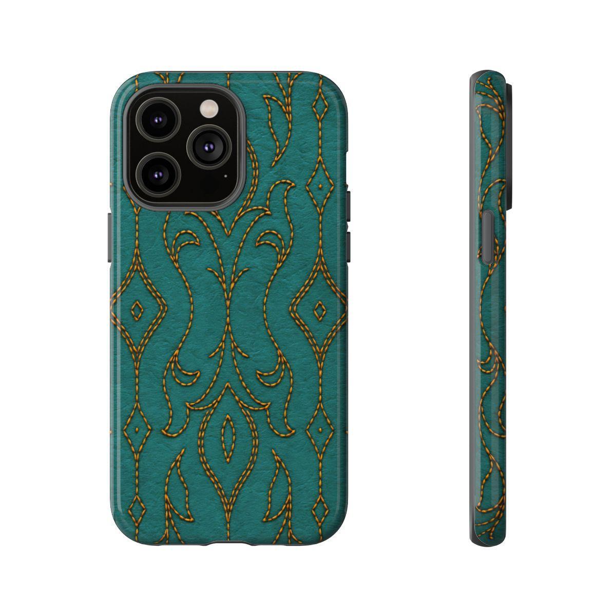 Teal Vine Stitch Tough Case