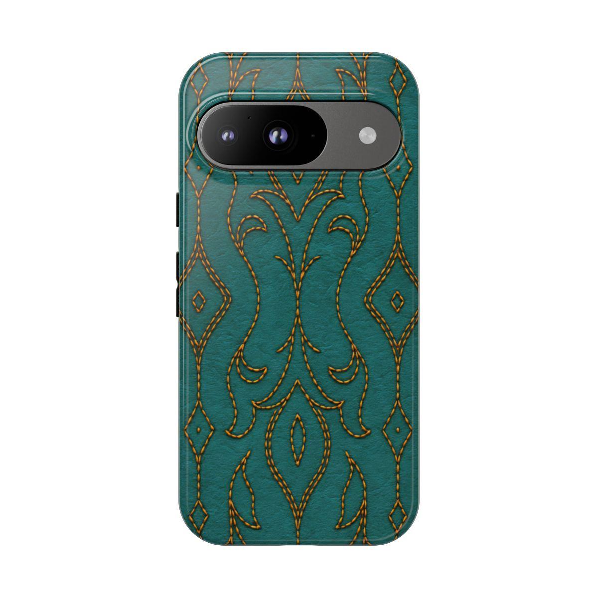 Teal Vine Stitch Tough Case
