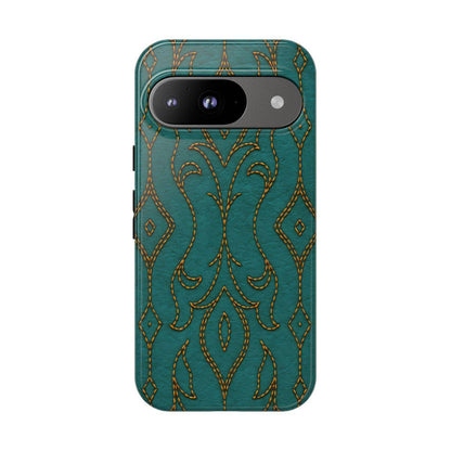Teal Vine Stitch Tough Case