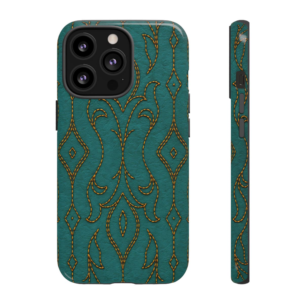 Teal Vine Stitch Tough Case