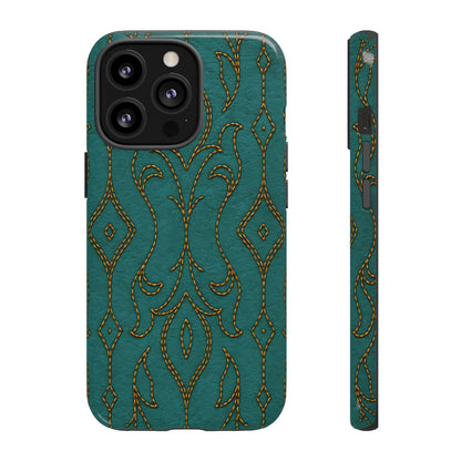 Teal Vine Stitch Tough Case
