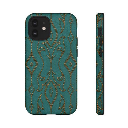 Teal Vine Stitch Tough Case