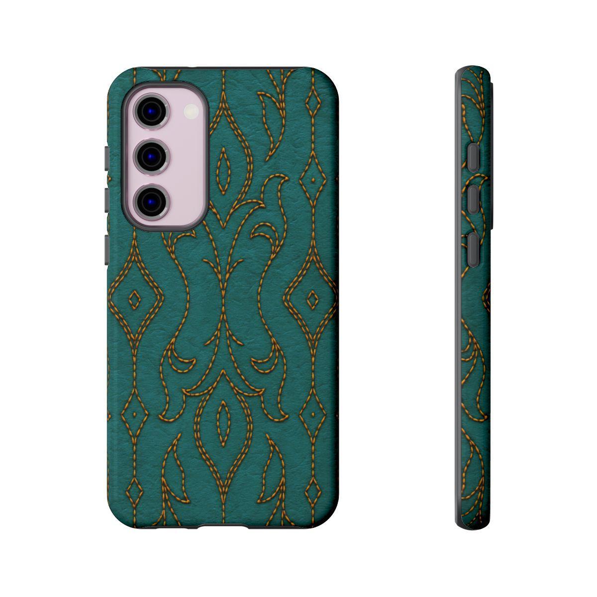 Teal Vine Stitch Tough Case